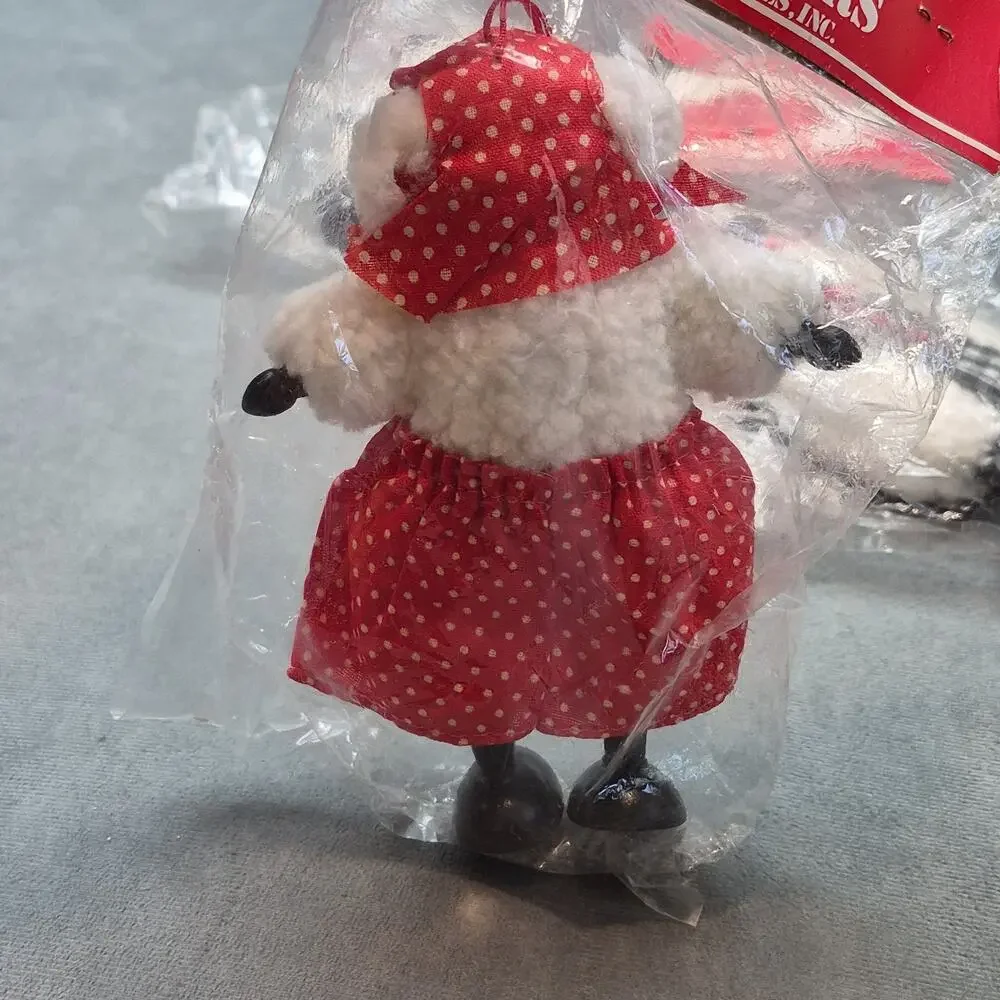 Retro Farmhouse Country Style Lamb Sheep Stuffed Doll Midwest Importers Lot of 4